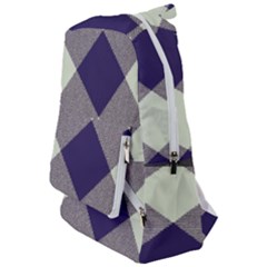 Dark Blue And White Diagonal Plaids Travelers  Backpack by ConteMonfrey