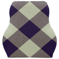 Dark Blue And White Diagonal Plaids Car Seat Velour Cushion  by ConteMonfrey