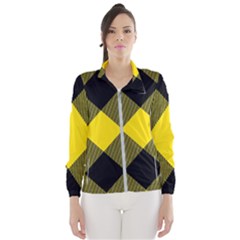 Dark Yellow Diagonal Plaids Women s Windbreaker by ConteMonfrey