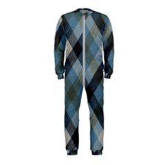 Black And Blue Iced Plaids  Onepiece Jumpsuit (kids)