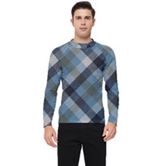 Black And Blue Iced Plaids  Men s Long Sleeve Rash Guard by ConteMonfrey