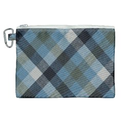 Black And Blue Iced Plaids  Canvas Cosmetic Bag (xl) by ConteMonfrey