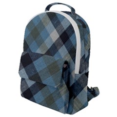 Black And Blue Iced Plaids  Flap Pocket Backpack (small)