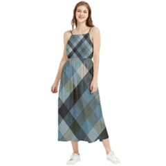 Black And Blue Iced Plaids  Boho Sleeveless Summer Dress by ConteMonfrey