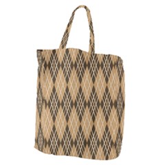 Coffee Diagonal Plaids Giant Grocery Tote by ConteMonfrey