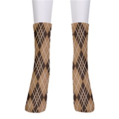 Coffee Diagonal Plaids Crew Socks by ConteMonfrey