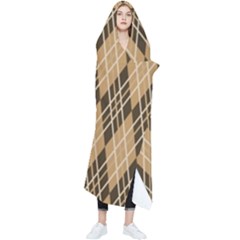 Coffee Diagonal Plaids Wearable Blanket by ConteMonfrey