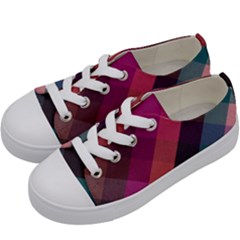 Multicolor Plaids Kids  Low Top Canvas Sneakers by ConteMonfrey