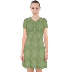 Discreet Green Tea Plaids Adorable In Chiffon Dress by ConteMonfrey