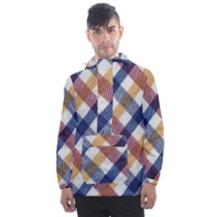 Hot Colors Plaid  Men s Front Pocket Pullover Windbreaker by ConteMonfrey