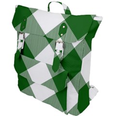 Green And White Diagonal Plaids Buckle Up Backpack by ConteMonfrey