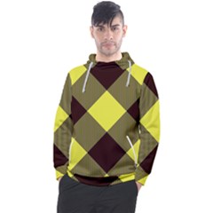 Black And Yellow Plaids Diagonal Men s Pullover Hoodie