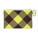 Black and yellow plaids diagonal Canvas Cosmetic Bag (Large) View2