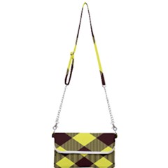 Black And Yellow Plaids Diagonal Mini Crossbody Handbag by ConteMonfrey
