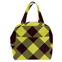 Black And Yellow Plaids Diagonal Boxy Hand Bag by ConteMonfrey