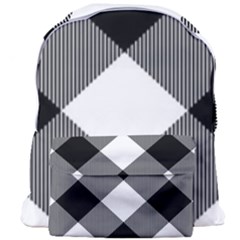 Black And White Diagonal Plaids Giant Full Print Backpack by ConteMonfrey