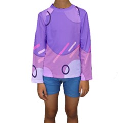 Colorful-abstract-wallpaper-theme Kids  Long Sleeve Swimwear