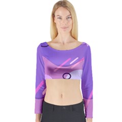 Colorful-abstract-wallpaper-theme Long Sleeve Crop Top