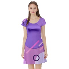 Colorful-abstract-wallpaper-theme Short Sleeve Skater Dress