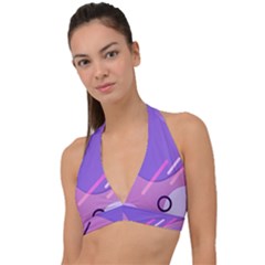 Colorful-abstract-wallpaper-theme Halter Plunge Bikini Top