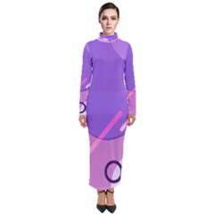 Colorful-abstract-wallpaper-theme Turtleneck Maxi Dress