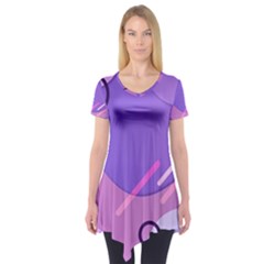 Colorful-abstract-wallpaper-theme Short Sleeve Tunic 