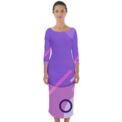 Colorful-abstract-wallpaper-theme Quarter Sleeve Midi Bodycon Dress