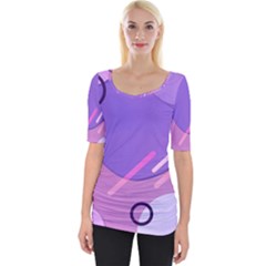 Colorful-abstract-wallpaper-theme Wide Neckline Tee