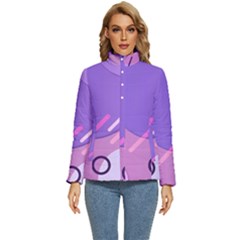 Colorful-abstract-wallpaper-theme Women s Puffer Bubble Jacket Coat