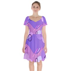 Colorful-abstract-wallpaper-theme Short Sleeve Bardot Dress