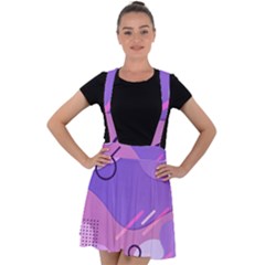Colorful-abstract-wallpaper-theme Velvet Suspender Skater Skirt