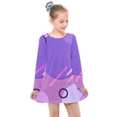 Colorful-abstract-wallpaper-theme Kids  Long Sleeve Dress