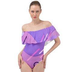 Colorful-abstract-wallpaper-theme Off Shoulder Velour Bodysuit 