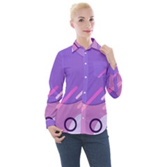Colorful-abstract-wallpaper-theme Women s Long Sleeve Pocket Shirt