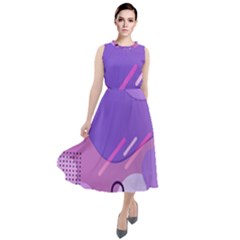Colorful-abstract-wallpaper-theme Round Neck Boho Dress
