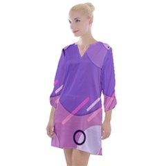 Colorful-abstract-wallpaper-theme Open Neck Shift Dress