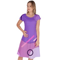 Colorful-abstract-wallpaper-theme Classic Short Sleeve Dress