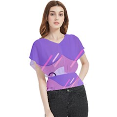 Colorful-abstract-wallpaper-theme Butterfly Chiffon Blouse