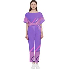 Colorful-abstract-wallpaper-theme Batwing Lightweight Chiffon Jumpsuit