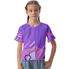 Colorful-abstract-wallpaper-theme Kids  Cuff Sleeve Scrunch Bottom Tee