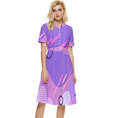 Colorful-abstract-wallpaper-theme Button Top Knee Length Dress