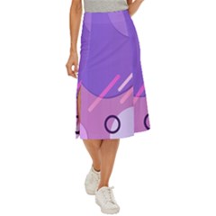 Colorful-abstract-wallpaper-theme Midi Panel Skirt