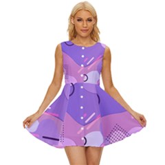 Colorful-abstract-wallpaper-theme Sleeveless Button Up Dress