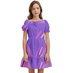 Colorful-abstract-wallpaper-theme Kids  Puff Sleeved Dress