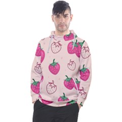 Seamless-strawberry-fruit-pattern-background Men s Pullover Hoodie
