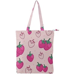 Seamless-strawberry-fruit-pattern-background Double Zip Up Tote Bag