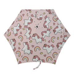 Cute-unicorn-rainbow-seamless-pattern-background Mini Folding Umbrellas