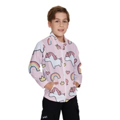 Cute-unicorn-rainbow-seamless-pattern-background Kids  Windbreaker