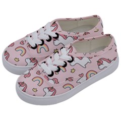 Cute-unicorn-rainbow-seamless-pattern-background Kids  Classic Low Top Sneakers