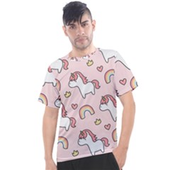 Cute-unicorn-rainbow-seamless-pattern-background Men s Sport Top by Wegoenart
